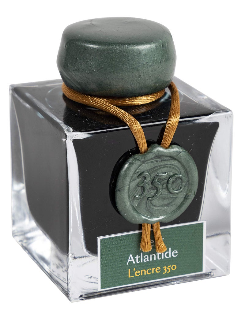 Jacques Herbin - Ref H15139 - Ink for Fountain Pens & Rollerball Pens - Vert Atlantide - 50ml Bottle - 350th Anniversary - Image 2